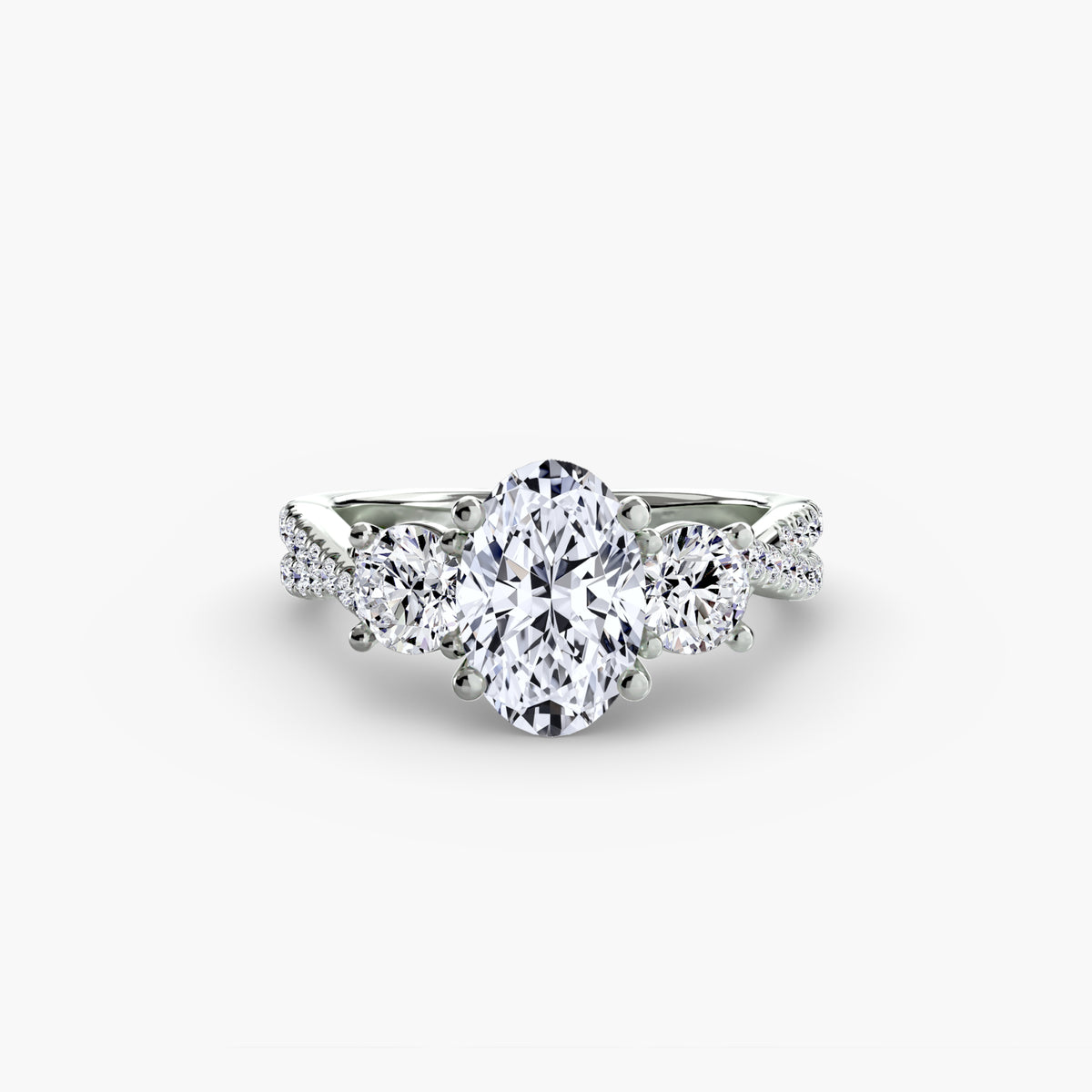 Three-Stone with Pavé Band 2